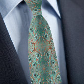 Elegante Kupfer und Türkis Minimale Blume Krawatte