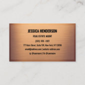 Elegante Kupfer-Visitenkarte Visitenkarte (Rückseite)