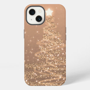 Elegante Kupfer-Weihnachtsbäume funkelnd iPhone 13 Hülle