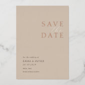 Elegante Kupfer-Wüsten-Sand-Fotocollage-Hochzeit Folien Feiertagskarte (Vorderseite)