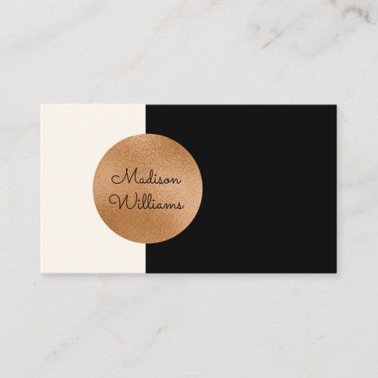 Elegante Kupferakzente Moderne Minimalistisch Visitenkarte (Vorderseite)