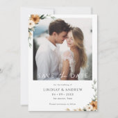 Elegante Kupferfarbene Botanische Erdfotografie Save The Date (Vorderseite)