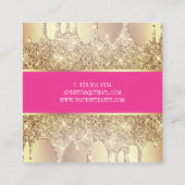 Elegante Kupfergold-Glitzer-Tropfen-Nägel Quadratische Visitenkarte (Rückseite)