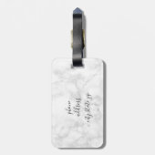 Elegante Kupferkiefer-Rose, weißer Marmor Gepäckanhänger (Rückseite vertikal)