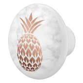 Elegante Kupferkiefer-Rose, weißer Marmor Keramikknauf (Rechts)