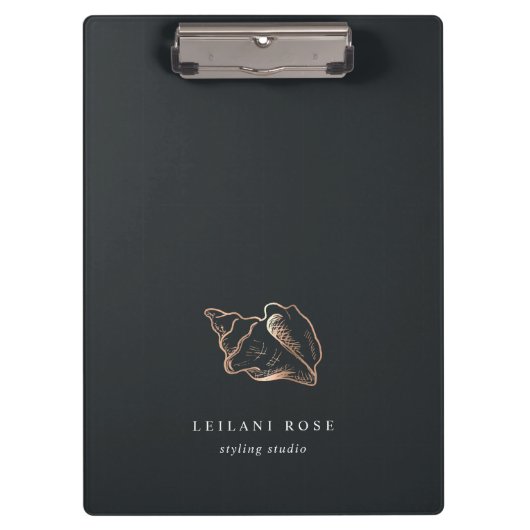 Elegante Kupferkonch-Muschel Personalisiert Klemmbrett (Vorderseite)