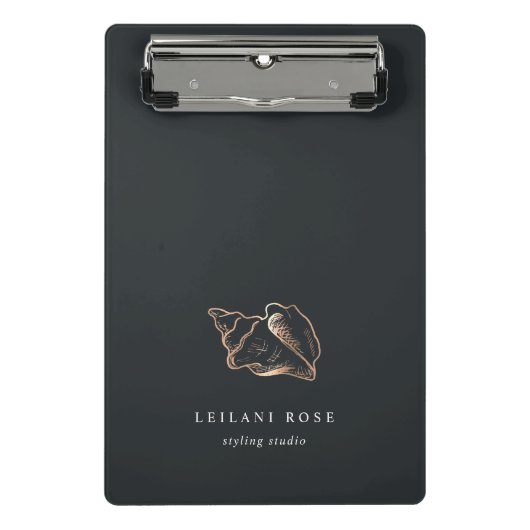 Elegante Kupferkonch-Muschel Personalisiert Mini Klemmbrett (Vorderseite)