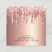 Elegante Kupfernageln der Rose Gold Glitzer Tropfe Quadratische Visitenkarte (Rückseite)