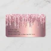 Elegante Kupfernageln der Rose Gold Glitzer Tropfe Visitenkarte (Rückseite)