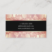 Elegante Kupfernageln der Rose Gold Glitzer Tropfe Visitenkarte (Rückseite)