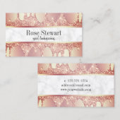 Elegante Kupfernageln der Rose Gold Glitzer Tropfe Visitenkarte (Vorne/Hinten)