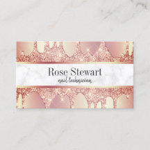 Elegante Kupfernageln der Rose Gold Glitzer Tropfe