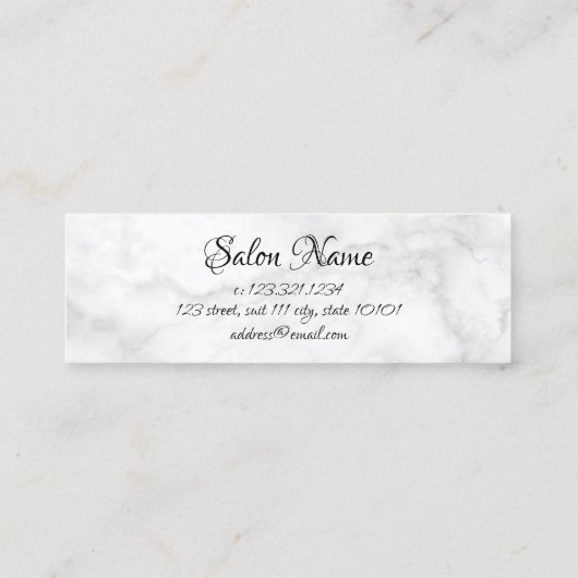 Elegante Kupferschere aus Rose Mini Visitenkarte (Rückseite)