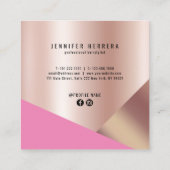 Elegante Kupferschere aus Rose Quadratische Visitenkarte (Rückseite)