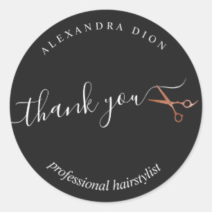 Elegante Kupferschere aus Rose Runder Aufkleber