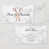 Elegante Kupferschere aus Rose Visitenkarte (Vorne/Hinten)