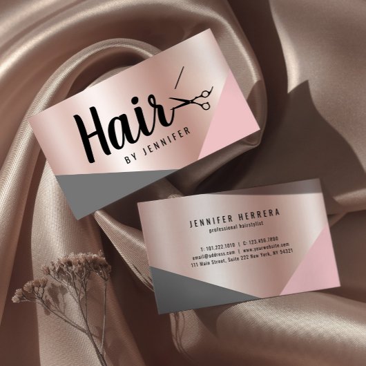 Elegante Kupferschere aus Rose Visitenkarte