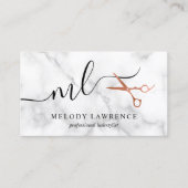 Elegante Kupferschere aus Rose Visitenkarte (Vorderseite)