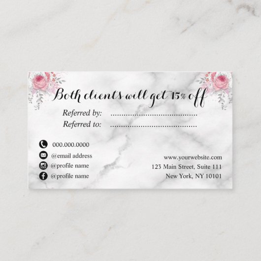 Elegante Kupferschere-Rose Empfehlungskarte (Rückseite)