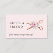 Elegante Kupferschere-Rose Empfehlungskarte (Vorderseite)