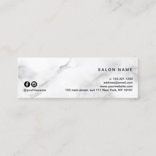 Elegante Kupferschere-Rose Mini Visitenkarte (Rückseite)