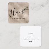 Elegante Kupferschere-Rose Quadratische Visitenkarte (Vorne/Hinten)