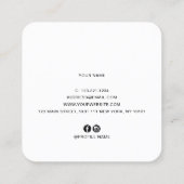 Elegante Kupferschere-Rose Quadratische Visitenkarte (Rückseite)