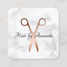 Elegante Kupferschere-Rose Quadratische Visitenkarte