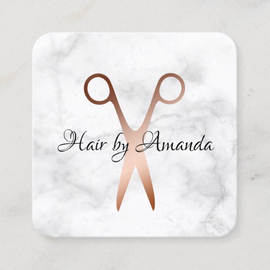 Elegante Kupferschere-Rose Quadratische Visitenkarte (Vorderseite)