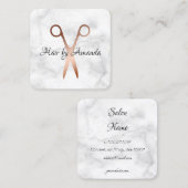 Elegante Kupferschere-Rose Quadratische Visitenkarte (Vorne/Hinten)