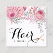 Elegante Kupferschere-Rose Quadratische Visitenkarte (Vorderseite)