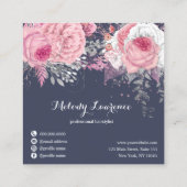 Elegante Kupferschere-Rose Quadratische Visitenkarte (Rückseite)