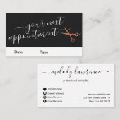 Elegante Kupferschere-Rose Terminkarte (Vorne/Hinten)