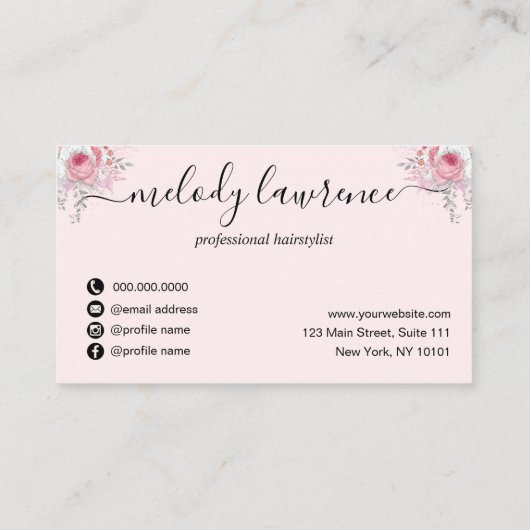 Elegante Kupferschere-Rose Terminkarte (Rückseite)