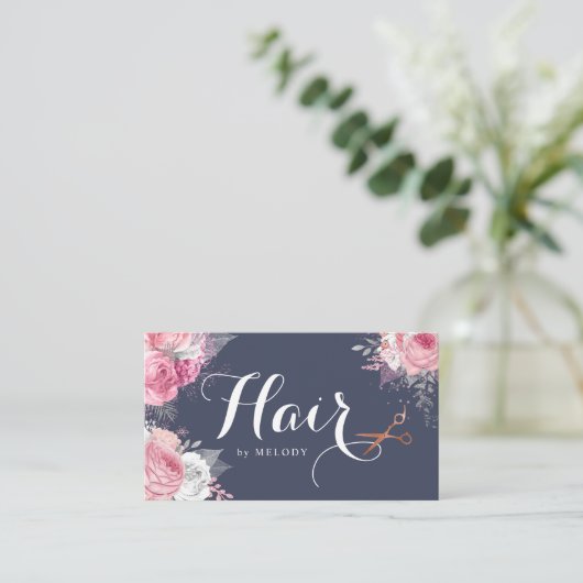 Elegante Kupferschere-Rose Terminkarte (Stehend Vorderseite)