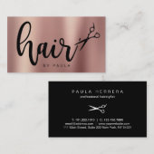 Elegante Kupferschere-Rose Visitenkarte (Vorne/Hinten)