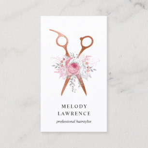 Elegante Kupferschere-Rose Visitenkarte
