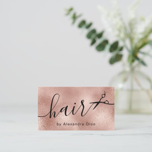 Elegante Kupferschere-Rose Visitenkarte (Stehend Vorderseite)