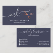 Elegante Kupferschere-Rose Visitenkarte (Vorne/Hinten)