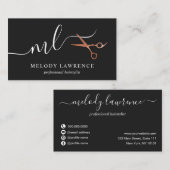 Elegante Kupferschere-Rose Visitenkarte (Vorne/Hinten)