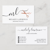 Elegante Kupferschere-Rose Visitenkarte (Vorne/Hinten)