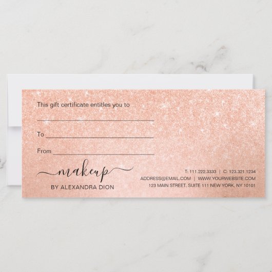 Elegante Kupferschminke-Rose Gold Glitzer Makeup-K (Rückseite)