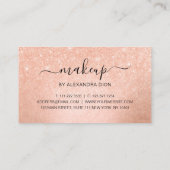 Elegante Kupferschminke-Rose Gold Glitzer Makeup-K Terminkarte (Rückseite)