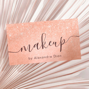 Elegante Kupferschminke-Rose Gold Glitzer Makeup-K Visitenkarte