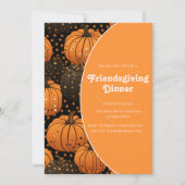 elegante Kürbis fallen Friendsgiving Einladung (Vorderseite)