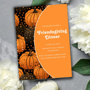 elegante Kürbis fallen Friendsgiving Einladung