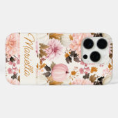 Elegante Kürbis und Blume fallen Muster Case-Mate iPhone Hülle (Rückseite (Horizontal))