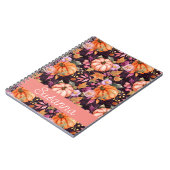 Elegante Kürbis und Blume fallen Muster Notizblock (Linke Seite)