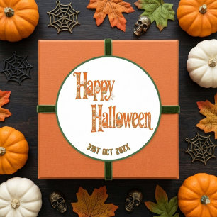 Elegante Kürbisse bezaubernde Halloween-Botanik Runder Aufkleber