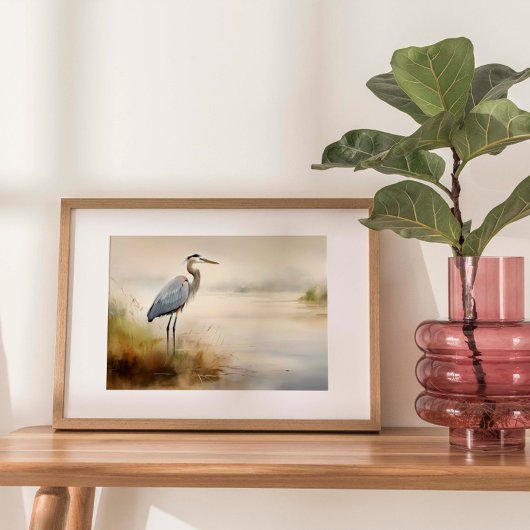 Elegante Küste: Strandkrane Aquarell drucken Poster
